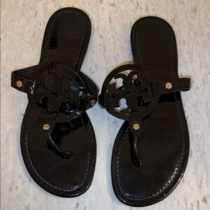 Tory Burch patent black sandal size 10